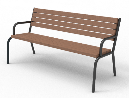 Лавка зі спинкою з підлокітниками 1,9 м ТІВОЛІ-ЛЕНД